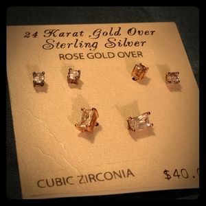 3 pair Sterling earrings on posts